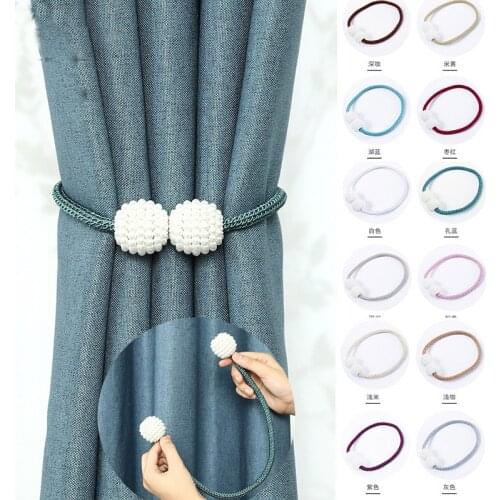 1PC Pearl Magnetic Curtain Clip Curtain Holders Tieback Buckle Clips Hanging Ball Buckle Tie Back Curtain Accessories Home Decor