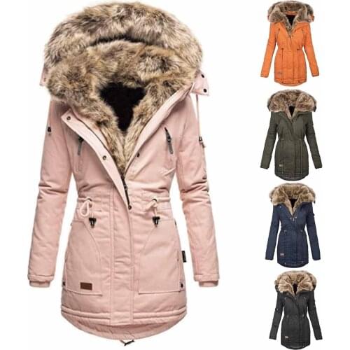 Winter Warm Jackets Women Winter Long Sleeve Solid Color Hooded Cotton Padded Coat Outerwear Menteau Hiver Veste Femme @40