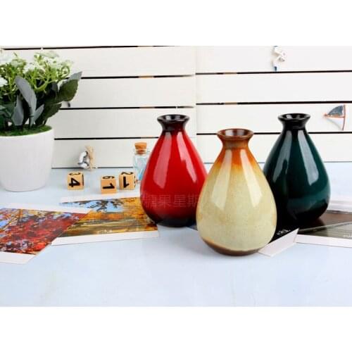 1PC Brief Modern Artificial Flower Ceramic Vase Floret Bottle Fashion Desktop Decorative Flowers Vases JL 059