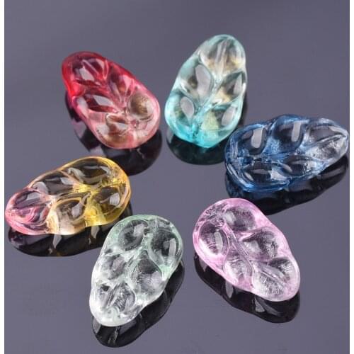 10pcs 18x10mm Leaf Petal Shape Crystal Glass Loose Crafts Beads Top Drilled Pendants for Earring Jewelry Making DIY Crafts