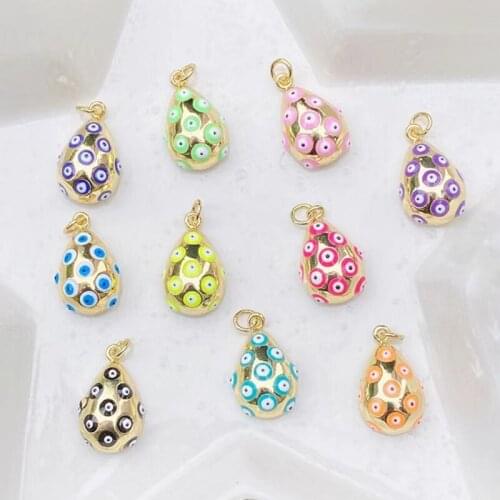 10 Pieces Enamel Tiny eyes Drop Shape pendant Fashion Tiny Fashion Jewelry Pendant Accessories Necklace 51692