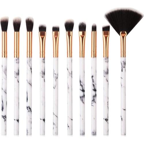 10 Pcs Makeup Brush Set Professional Face Eye Shadow Eyeliner Foundation Blush Cosmetic Make Up Brushes Eyeshadow Fan