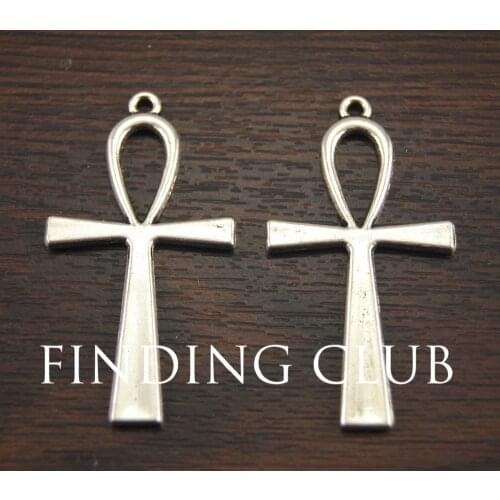 10 pcs Silver Color/bronze Egyptian Ankh Cross Connector Pendant DIY Metal Bracelet Necklace Jewelry Findings