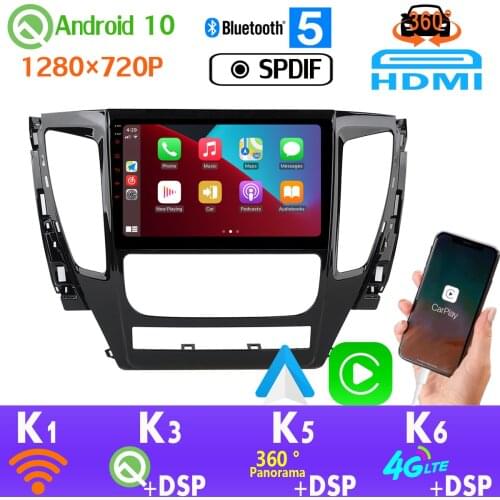 1280*720P Android 10 Car GPS Radio Player For Mitsubishi Pajero Sport Montero SPDIF HDMI auto Head Unit 4G LTE 360 4*AHD Camera