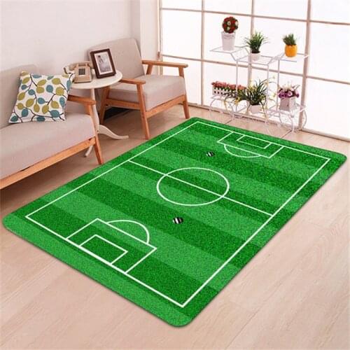 Football Field 3D Carpet for Kids Boys Room Play Mat Living Room Area Rug Indoor Entrance Doormat Bedroom Kitchen Bathroom Rugs