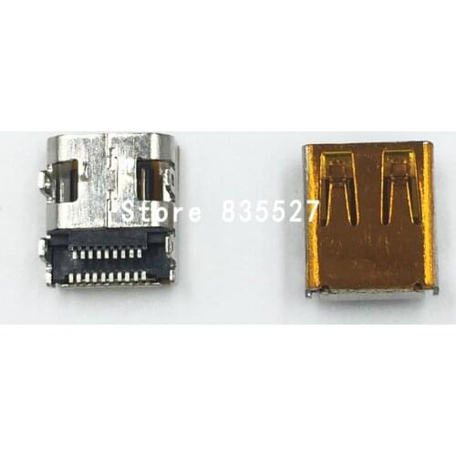 50pcs/lot Miniature MICRO HDMI MINI 19P SMD USB female socket front and back insert pin 19PF 19 needle Connector Plug