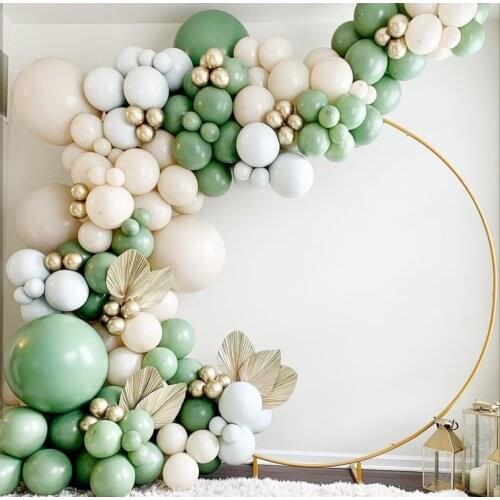 85pcs Avocado Green Balloons Gold Chorme Balloon Garland Arch Kit Animal Forest Theme Globos Wedding Birthday Party Decoration