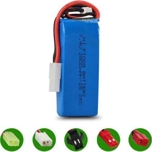 Battery for Feilun FT009 RC toys Boat Spare Parts Wltoys 12428 Huangqi 959 948 toys 7.4V 2800mAh 2S high capacity lipo battery