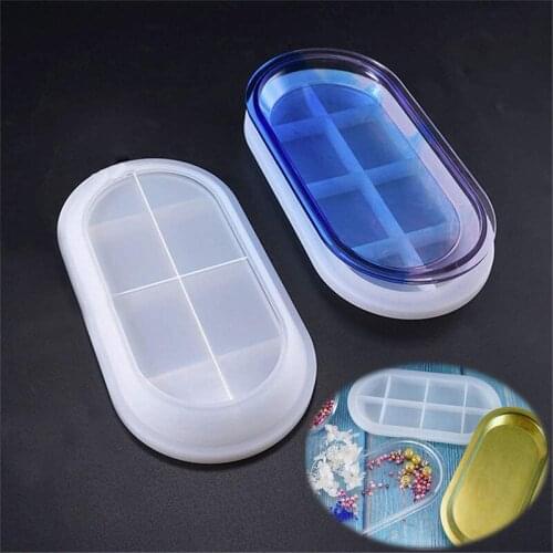 Large round oval storage plate flat plate mirror mold casting mold jewelry silicone production