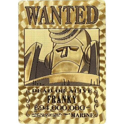 One Piece Golden Wanted Card Anime Franky Childrens Holiday Gift Kids Toys Home Office Decor Childrens Toy Souvenirs