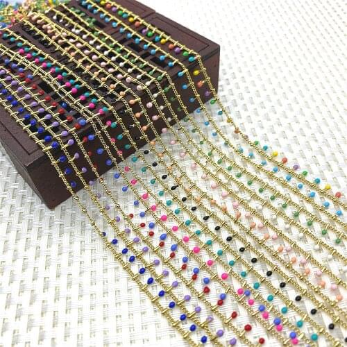 Stainless Steel Dripping Handmade Chain Jewelry Making DIY Necklace Bracelet Multi-color Optional Drop-shaped Handmade Chain 1 M