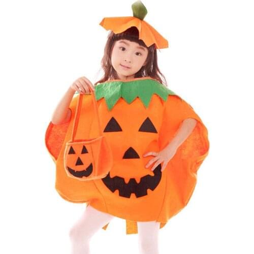 Children Cosplay Pumpkin Costumes Sleeveless Dressing Party Halloween Holiday Kids Stage Show Clothes