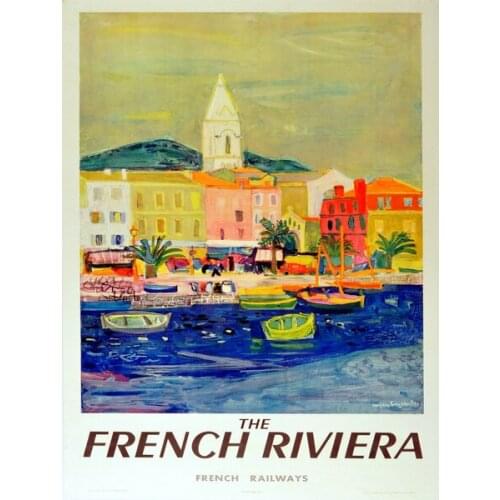 The French Riviera, Retro Metal Aluminium Sign Vintage / Man Cave