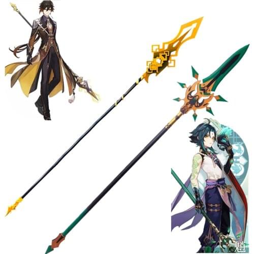 Genshin Impact Cosplay Props Zhongli Xiao 180CM Sword PVC Spear Props Anime Weapons ZHONGLI XIAO Long Christmas Accessories