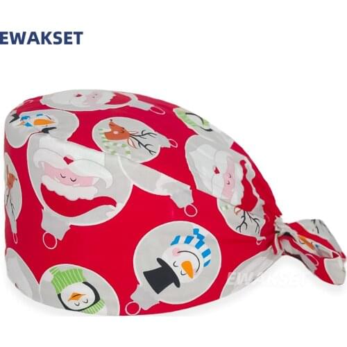 Surgical cap women Unisex Cartoon Adjustable Scrub Hat Beauty Salon Doctor Nursing Surgical Cap Lab Nurse Hat for Women and men