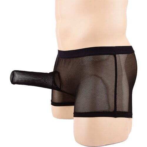 Hot Mens Transparent Soft Sheath Erect Socks Boxer Man Gay Sissy Erotic Underwear