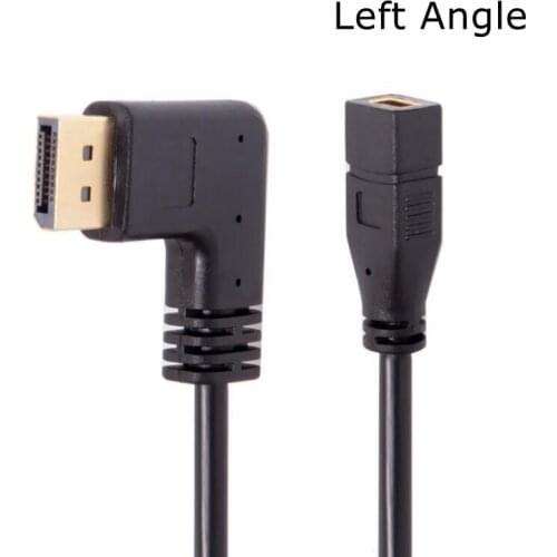 Right & Left Angled DP DisplayPort 90 Degree to Mini DP DisplayPort Display Port Female HD Cable for Displays Monitors