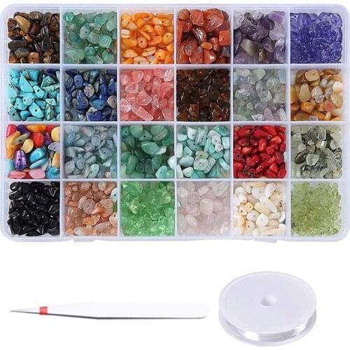 Stone Beads Natural Irregular Chips Stones Crushed Chunked Clear Pieces Loose Beads for Jewelry Making