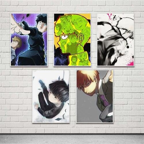 HD Prints Mob Psycho 100 Canvas Painting Wall Art Mobu Saiko Hyaku Poster Modern Home Decor Bedroom Modular Anime Pictures Frame