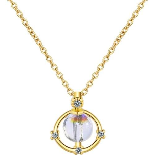 KOFSAC 2020 Trendy 925 Sterling Silver Necklaces For Women Jewelry Shiny Crystal Starry Dream Necklace Girl Valentines Day Gift