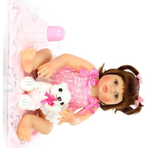 55CM newborn bebes reborn baby girl doll in tan skin full body silicone Bath toy lol dolls Xmas Gfit