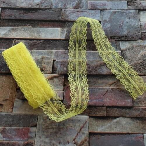 Wholesale 10 Yards 35 MM Width Yellow Bilateral Lace Ribbon For Sewing Decoration DIY jewelry Clothing Accessories