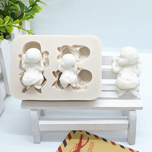 Luyou 3D Sleeping Baby Silicone Resin Molds Fondant Molds Cake Decorating Tools Pastry Kitchen Baking Accessories FM114