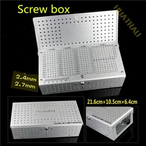 Medical 2.4 2.7mm Screws Box with Screw Rack for Self-tapping Cotical Screws Small Animal Orthopedics Instrument Veterinary PET