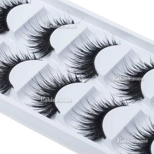 ICYCHEER Natural Thick 5 Pairs Makeup False Eyelashes Long Handmade Eye Lashes Extension