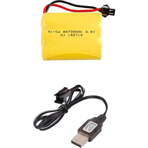 3.6V 700mah Ni-CD Battery with charger 3.6v AA battery pack for RC toy Car Boat GUN TANK Truck Trains RC toy model Battery