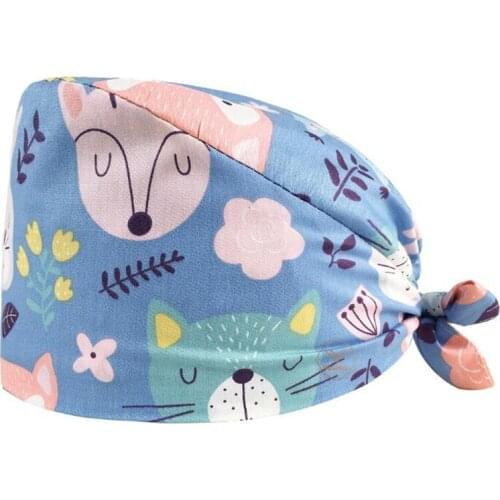 NEW Working caps cotton cartoon printing hat adjustable scrubs hats beauty salon nursing cap laboratory pet shop scrubs caps