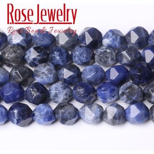 Wholesale Natural Faceted Blue Sodalite Loose Stone Beads For Making Jewelry 15 Inchese 6/8/10 mm Diy Jewelry Bracelet Necklace