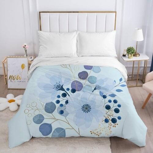 Duvet cover Quilt/Blanket/Comfortable Case Luxury Bedding 140x200 150x200 240x220 240x260 for Home 3D Print Flowers blue
