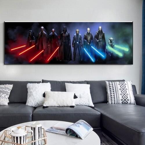 Darth Vader Yoda Hero Star Wars Anime Character Movie Canvas Painting Poster and Print Wall Art Picture Home Decoration Kids