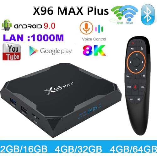 X96 MAX Plus Android 9.0 TV BOX Amlogic S905X3 Quad Core 8K smart tv box 2.4/5GWifi 4GB 64GB 32GB Media Player Youtube x96 tvbox