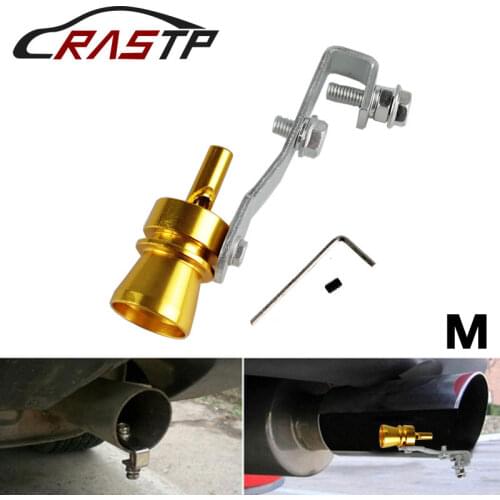 RASTP-Car Turbo Sound Whistle Simulator Sound Pipe Exhaust Muffler Pipe Accessories Gold/Silver/Red/Blue/Black RS-TUR006-M