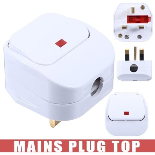 Mains Plug Top With On/Off Switch 13A Amp Fused 3 Pin Switched For Business Office and Industry Power Socket Adapter