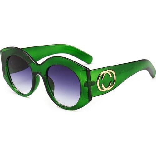 Unique Large Thick Frame Sunglass Oversized Round Sunglasses Plastic Men Women Glasses