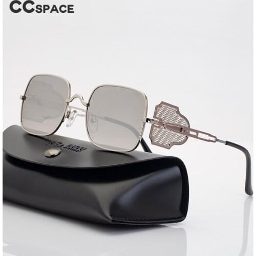 49316 Square Goggle Punk Sunglasses Metal Frame Men Women Fashion Shades UV400 Vintage Glasses