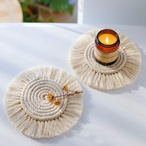 Bohemian Style Cotton Rope Thick Insulation Pad Hand-Woven Coaster Placemat