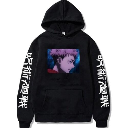 Itadori Yuji Jujutsu Kaisen Japanese Anime Hoodies Unisex Autumn And Winter Pullovers Korean Fashion Hip Hop Oversize Sweatshirt