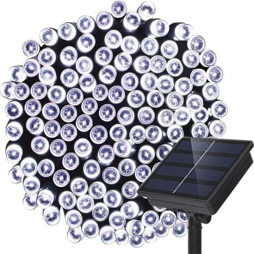 22m 200LEDs cold white Outdoor Solar Fairy Lights Waterproof Solar LED String Lights for Garden, Patio, Fence, Balcony