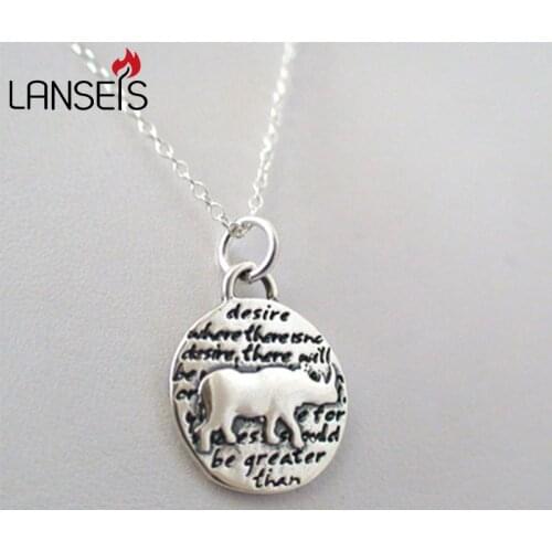 20pcs Inspirational Rhino Charm Necklace15mm