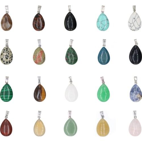 Explosive Natural Semi-precious Stone Malachite Agate Opal Drop Shape Pendant MakingDIY Exquisite Necklace Earrings Jewelry Gift