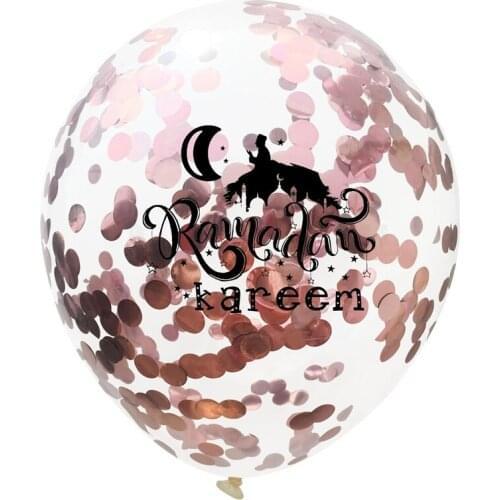 10PC Eid Mubarak Balloons Happy Eid Balloons Happy Ramadan Kareem Muslim Festival Decoration Islamic Clear Confetti Balloons