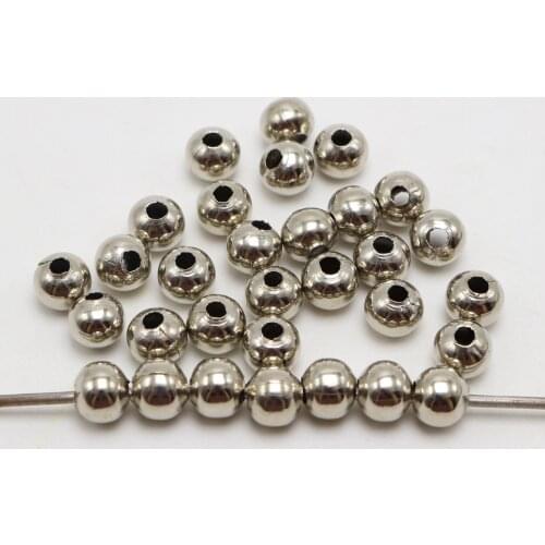 100 Silver Colour Tone Metal Smooth Ball Round Beads 8mm Spacer Jewelry Finding