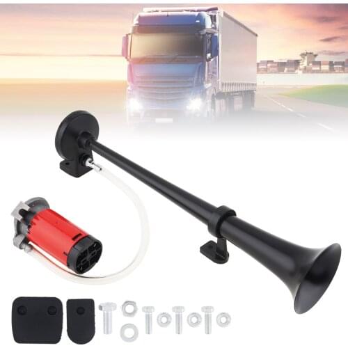 17 Inch 12V 150dB Super Loud Single Trumpet Air Operated Horn with Compressor Suitable for Truck / Boat / Train / Lorry