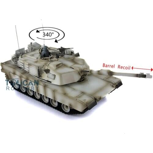 2.4G Heng Long 1/16 7.0 Barrel Recoil Metal M1A2 Abrams Snow RTR RC Tank 3918 TH17831-SMT4