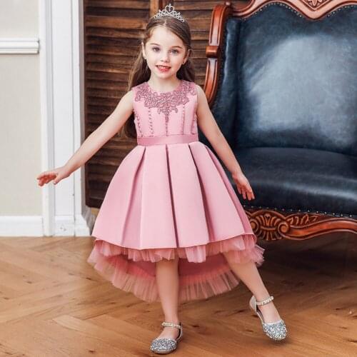 2021 New Childrens Dress Princess Dress Slim Pure Color Tail Tutu Skirt Wedding Occasion Flower Girl Dress Colorful