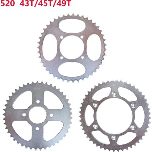 520 Chains Sprockets 43T/45T/49T Motorcycle Chain Rear Sprocket For 110cc 125cc 140cc Dirt Pit Bike